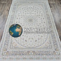 Иранский ковер Kashan lux 414 Крем-серый